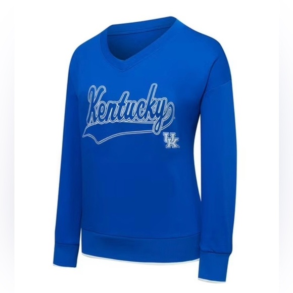 liv casual Tops - liv casual Women’s NCAA Wildcats Kentucky U Light Sweatshirt Pullover Blue/White